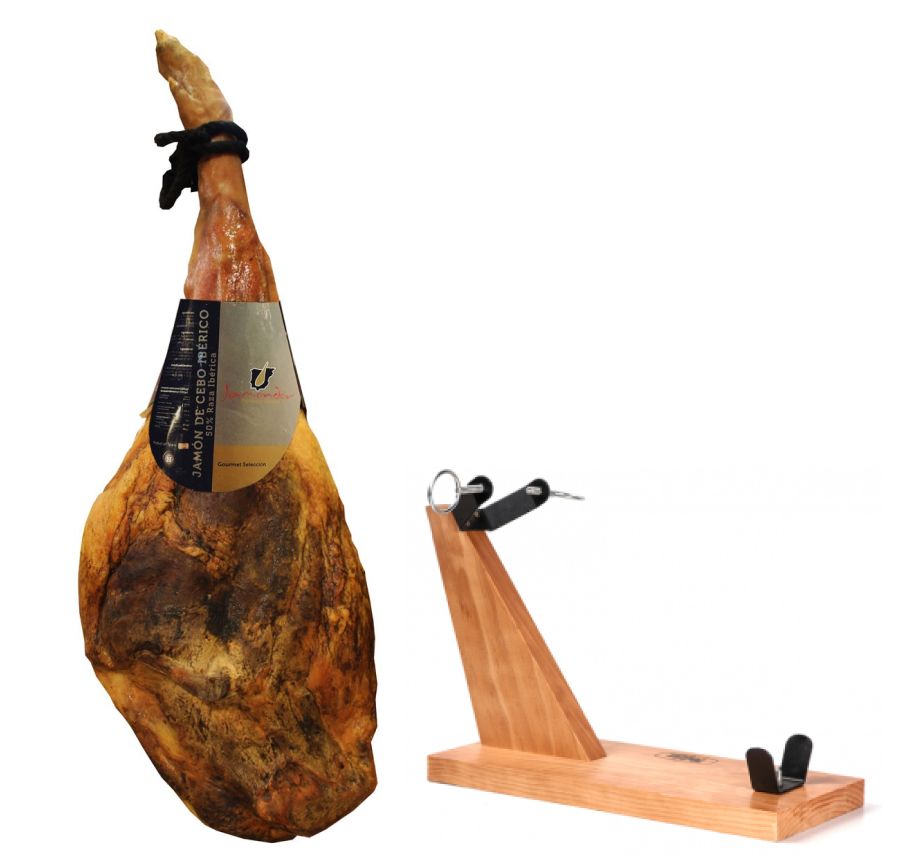 Хамон де Себо Иберико с хамонерой 8-9 кг, выдержка 24 месяца