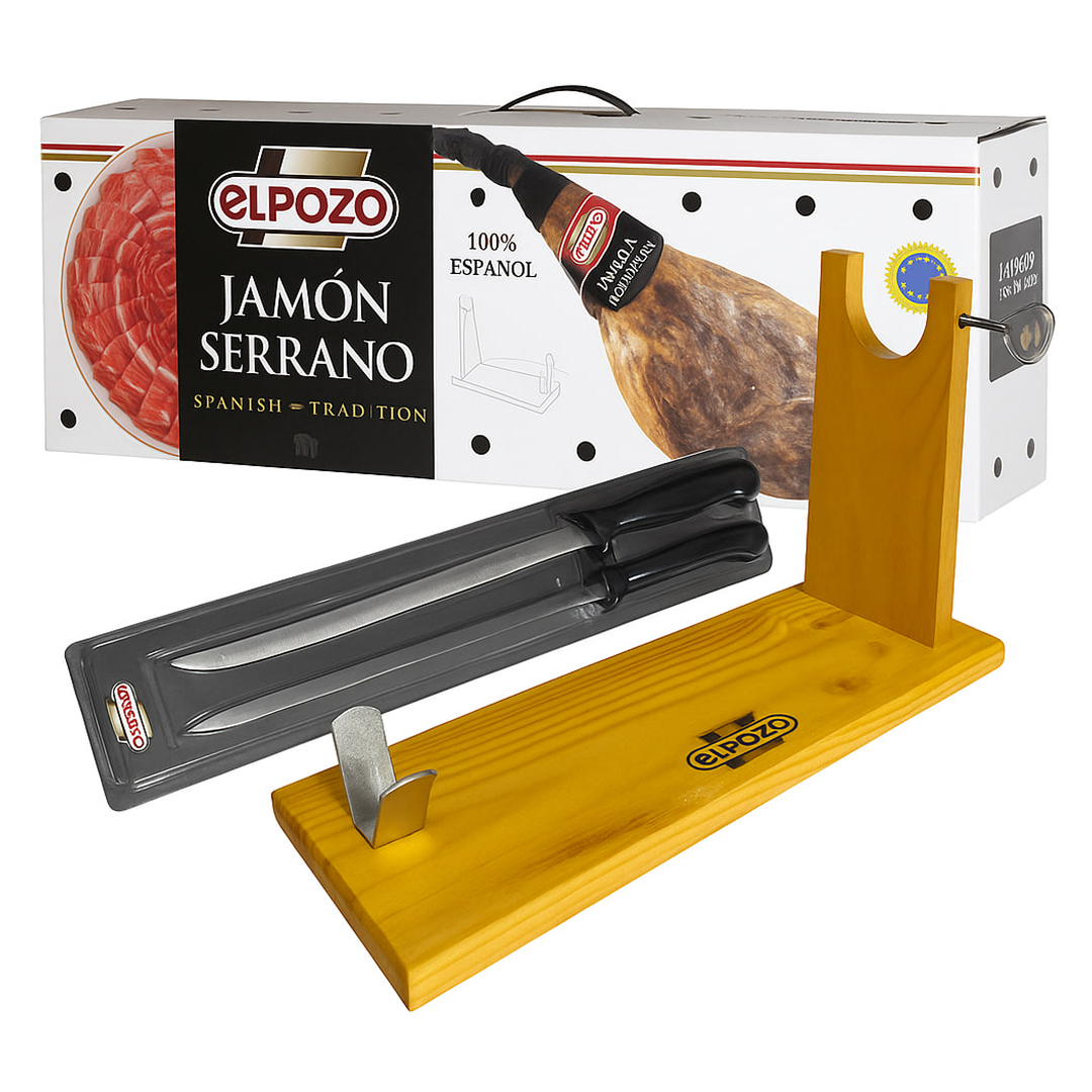 Хамон Серрано 7 кг, с хамонерой и ножом 